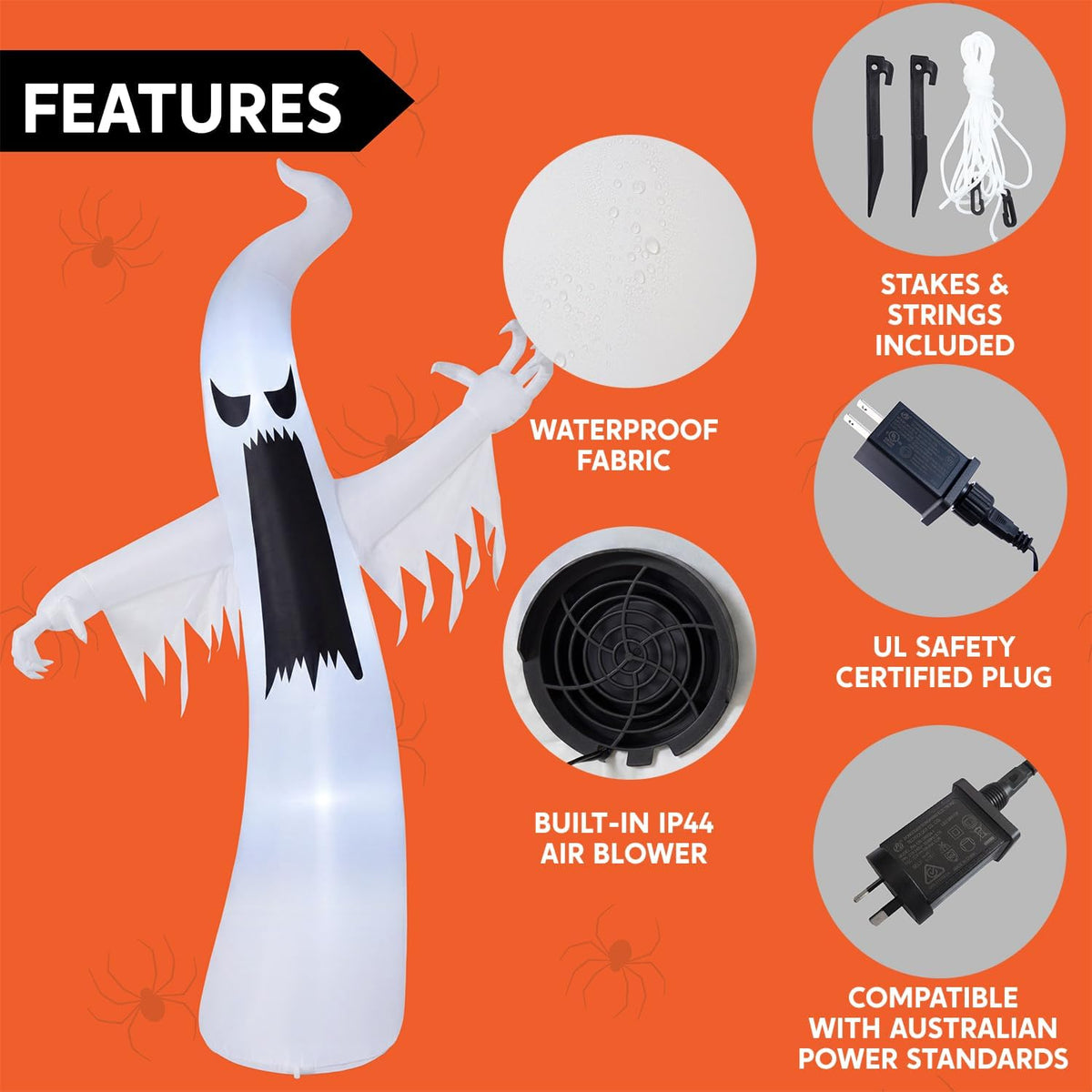 Joiedomi 30009 12-Foot Halloween Ghost Inflatable – White – product detail