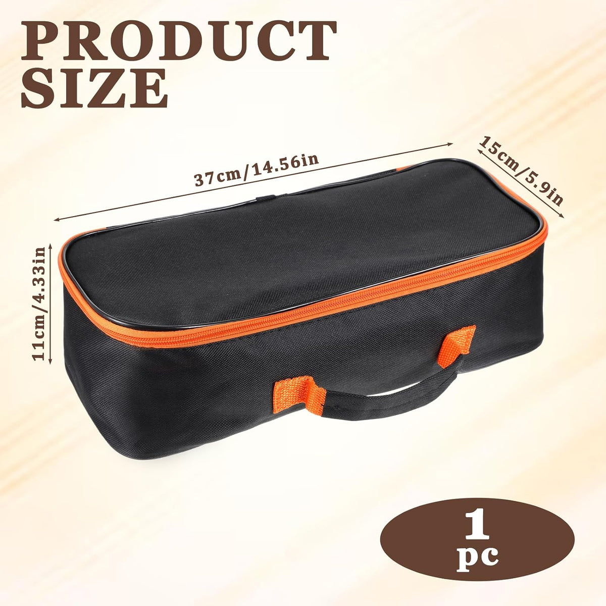 Zelphvt 5507DATD4778 Oxford Fabric Zippered Tool Bag – Black – product detail