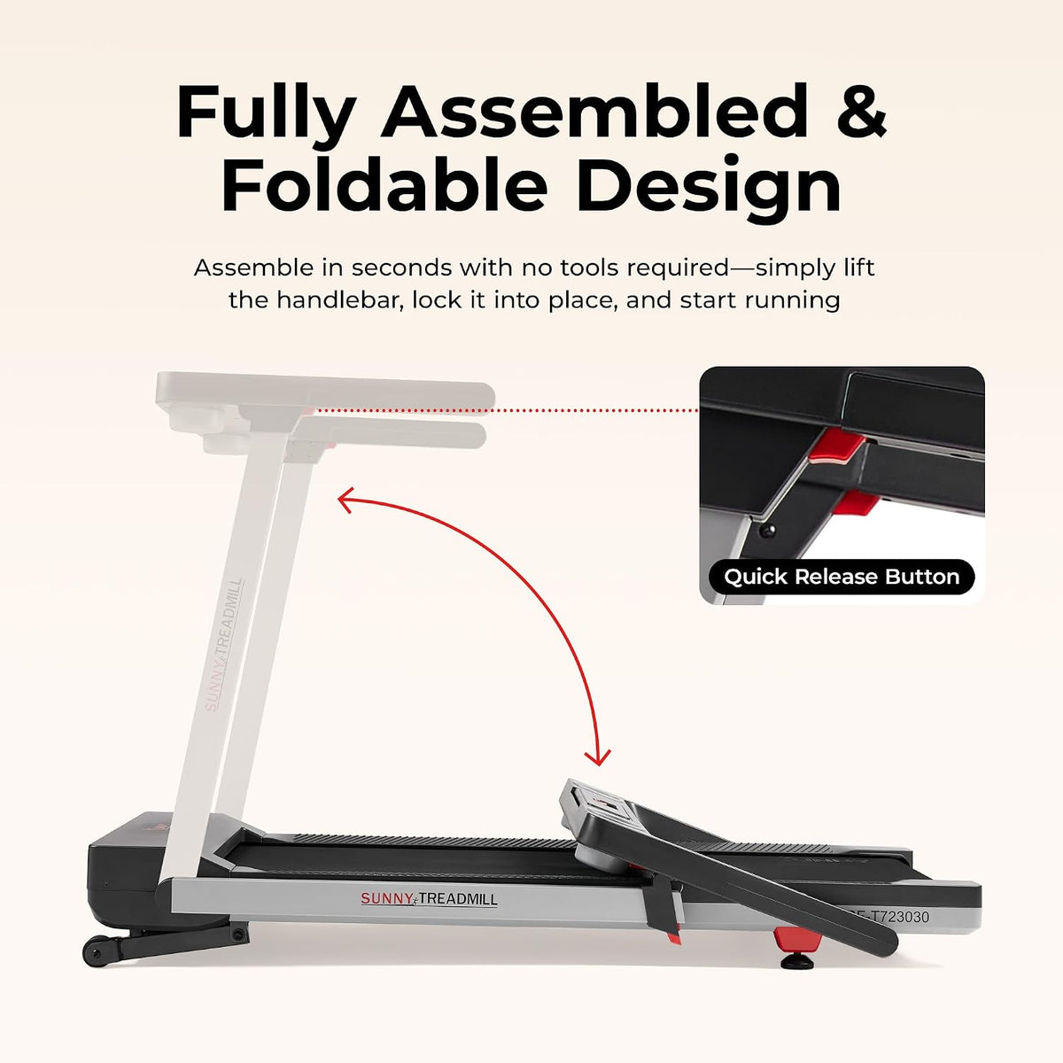 Sunny Health & Fitness SF-T723030 Walking Treadmill – Gray – product detail