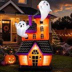 Bajree 6-Foot Halloween Haunted House & Ghosts Inflatable – Multicolor