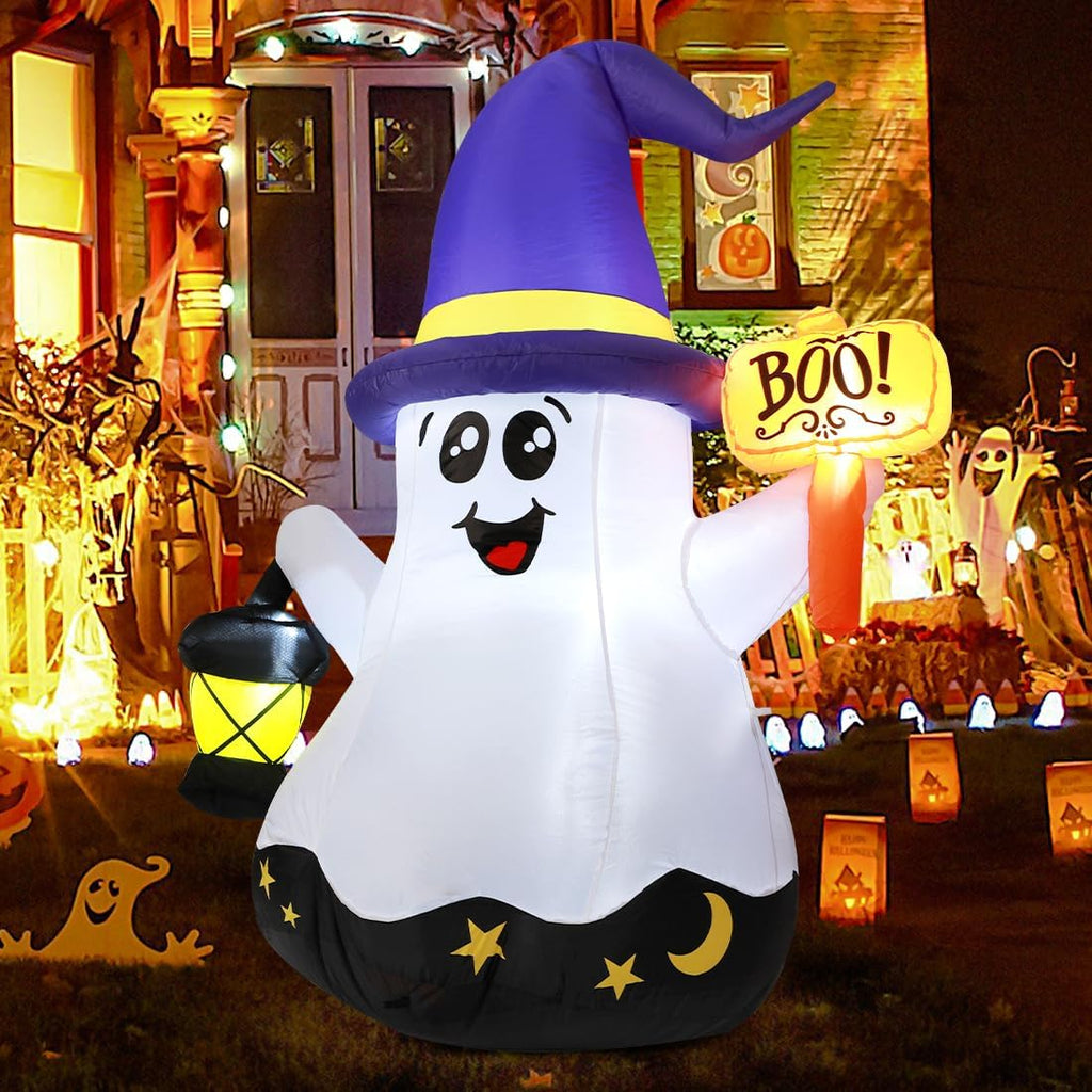 GOOSH DJ-WS-69073 5-Foot Halloween Wizard Ghost Inflatable – 5 Foot Halloween Inflatable White – product detail