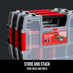 CRAFTSMAN CMST60964M 3-Pack 10-Compartment Parts Organizers – 3 Pack (11.5" L x 2.5" W x 8.5" H), black/red – 3 Pack (11.5" L x 2.5" W x 8.5" H) / black/red – product detail