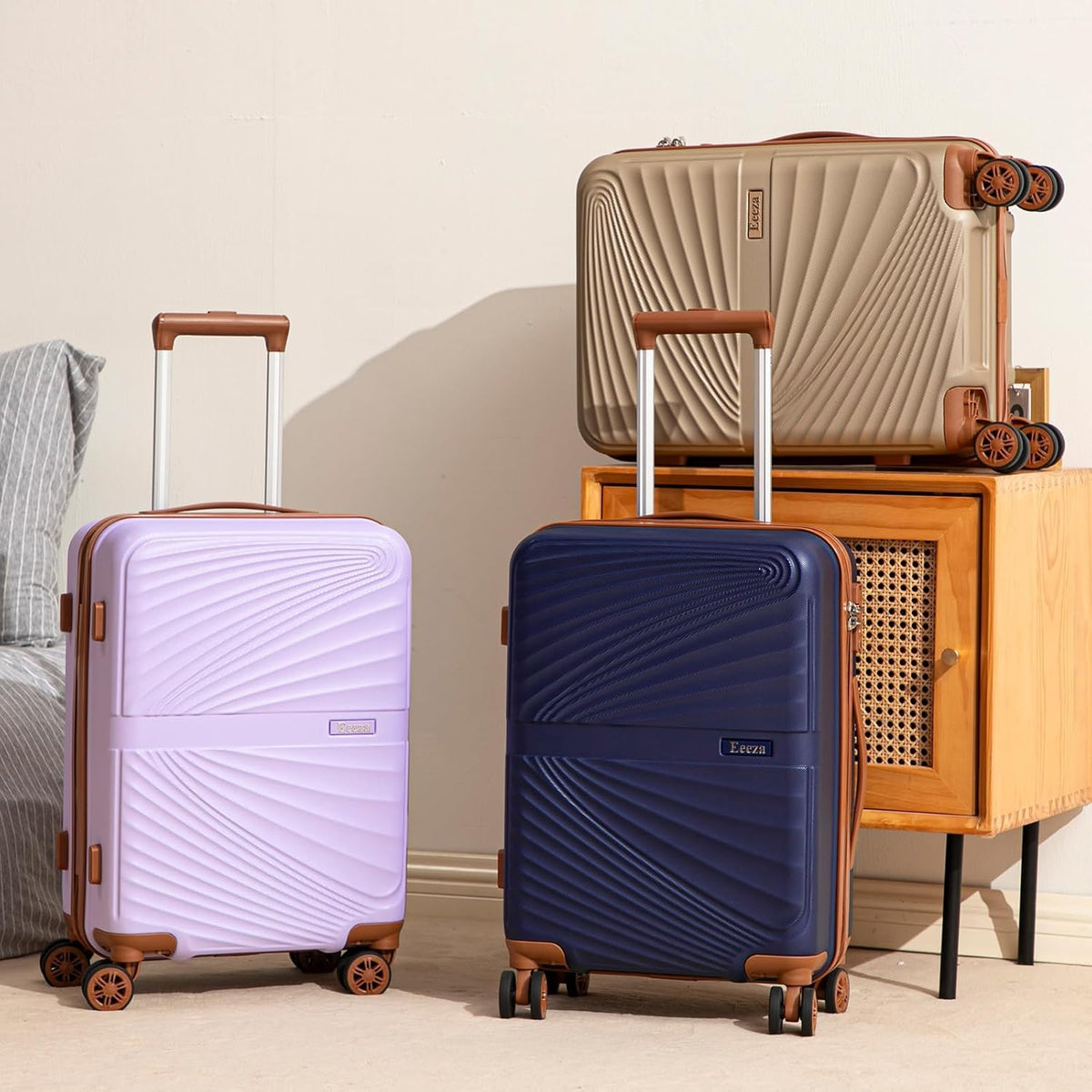 Eeeza S-3 Luggage Set – 3 Piece Sets (20/DB/TB), Purple – product detail