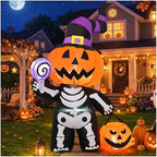 GOOSH 69090 6-Foot Halloween Pumpkin & Skull Inflatable – Multicolor