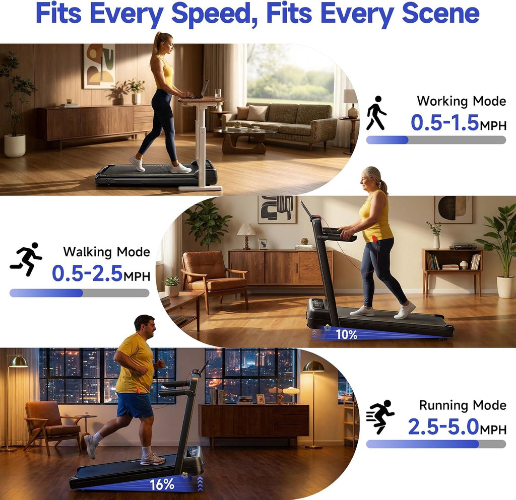 YPOO M4138L Walking Treadmill – Dark Black – product detail