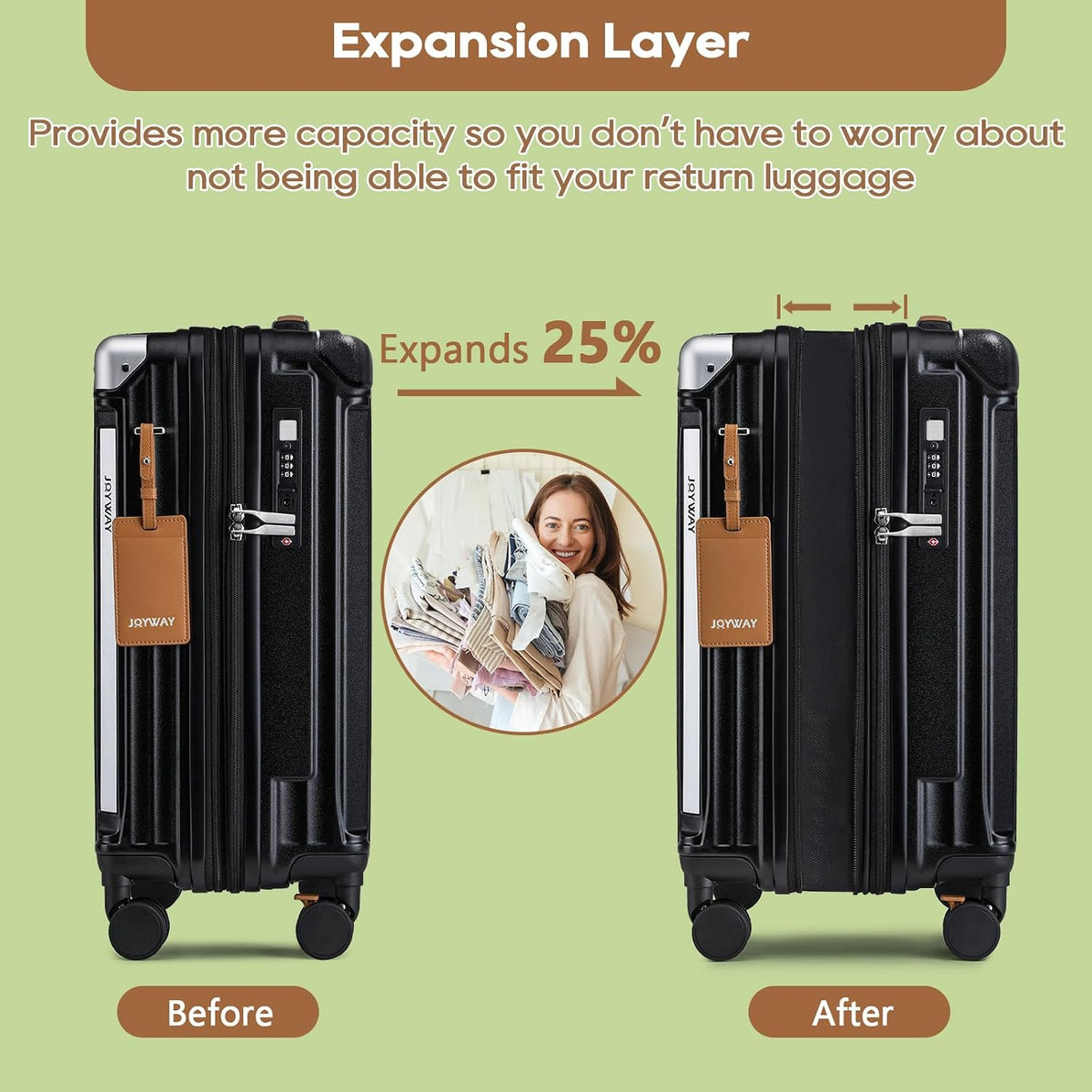 Joyway TR014 Luggage Set – Carry-On 20-Inch Handbag, Black – Black / Carry-On 20-Inch Handbag – product detail