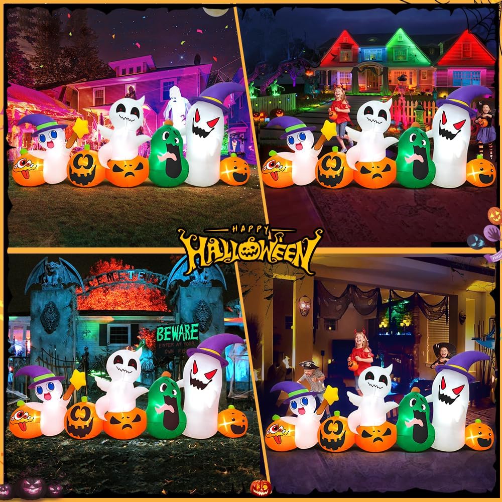 KOOY Halloween Inflatable Decorations – Ghost Pumpkin – product detail