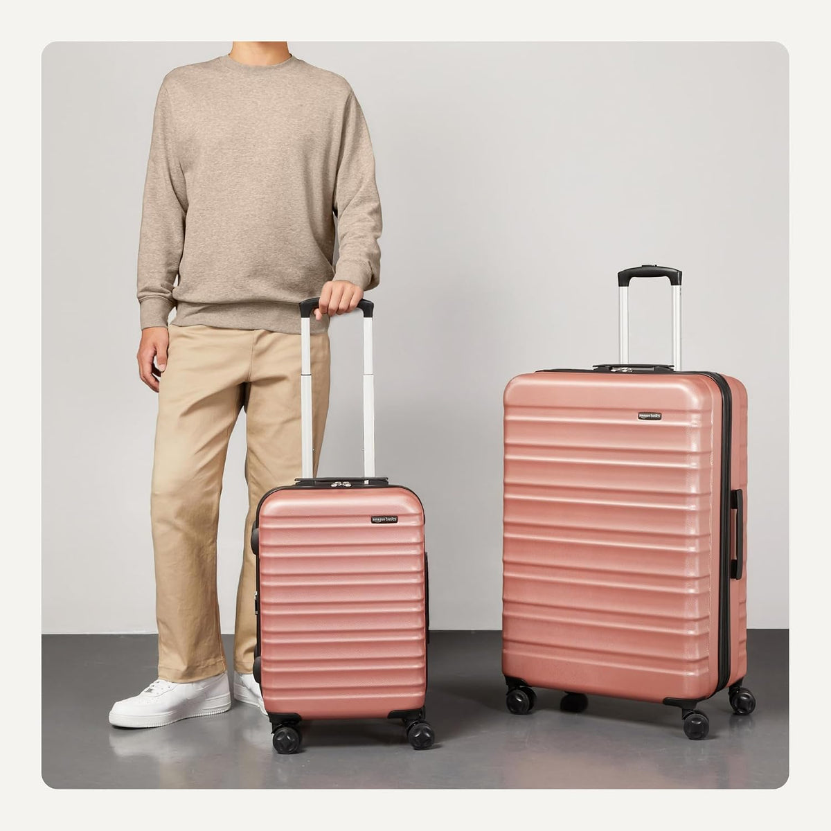 Amazon Basics LN20164-20-24-28-RG Hardside Luggage Set – 2-Piece Set, Rose Gold – Rose Gold / 2-Piece Set – product detail