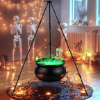 MEADIN M917 Halloween Cauldron, Tripod & Skeleton Display with Mist Maker – 52 inches, Black – Black / 52 inches – product detail