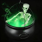 MEADIN M917 Halloween Cauldron, Tripod & Skeleton Display with Mist Maker – 52 inches, Black