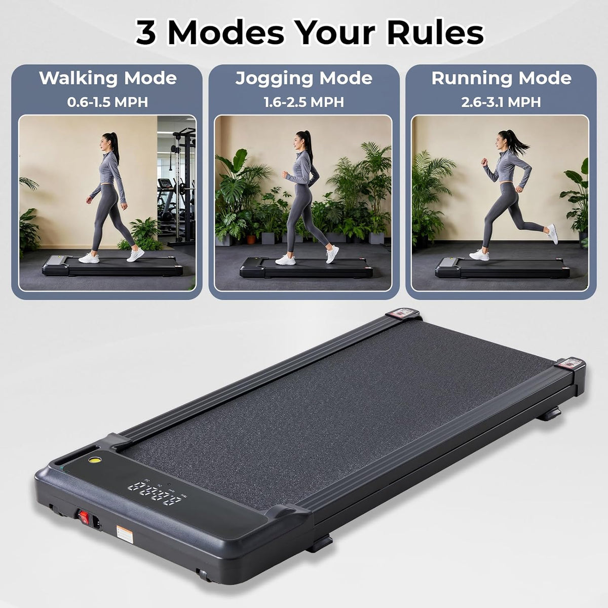 KMFurnila PBJ-P01-V2 Under-Desk Walking Treadmill – Dark Black – product detail