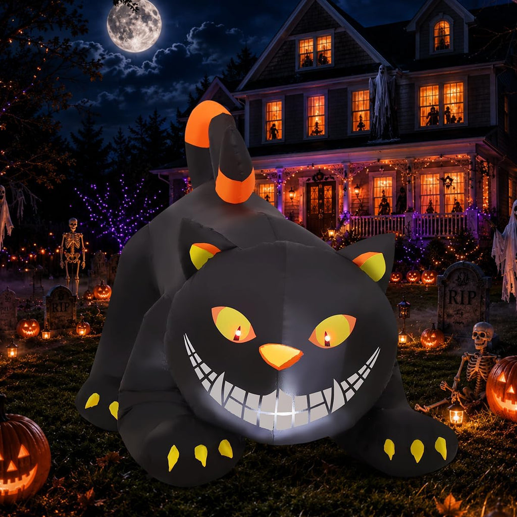 GOOSH 6-Foot Halloween Animated Black Cat Inflatable – Black – product detail