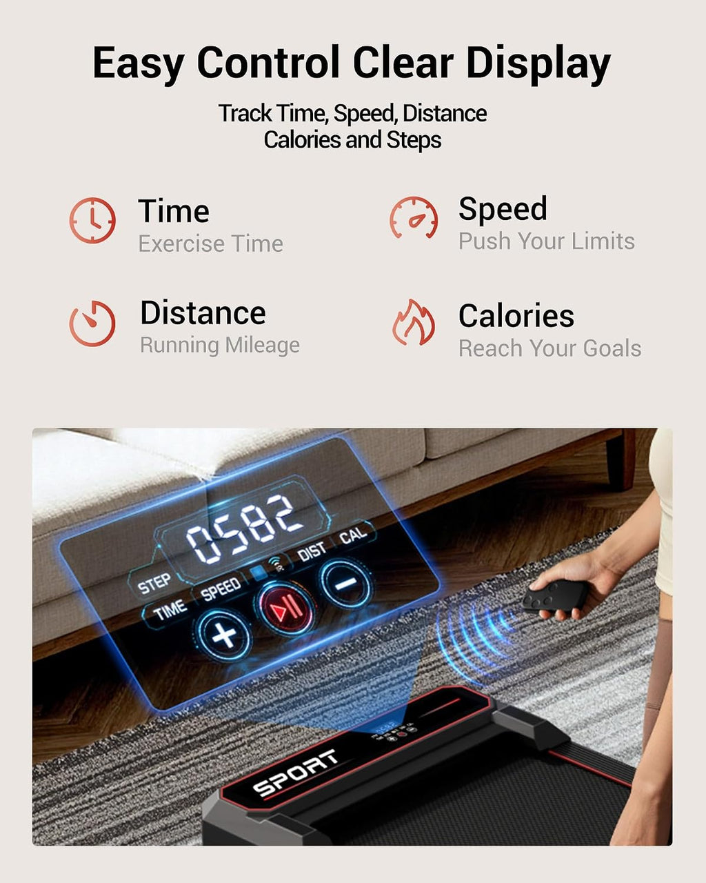 LONTEK U19 Under-Desk Walking Treadmill – Black – product detail