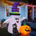 GOOSH 69471 5-Foot Halloween Ghost & Pumpkin Inflatable – white – product detail