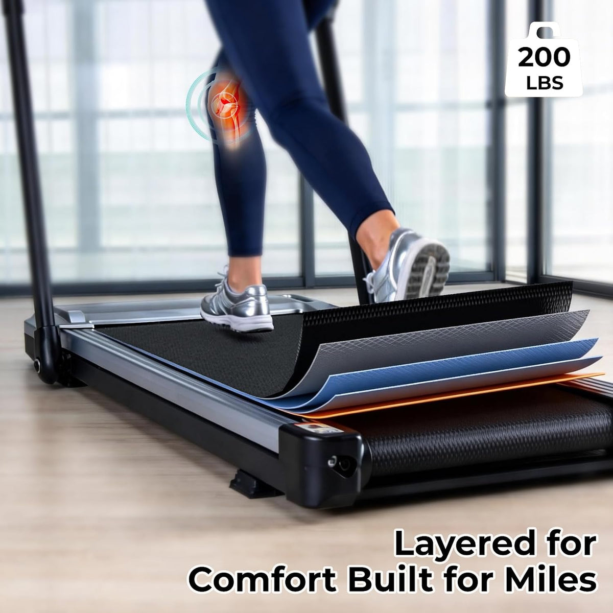 KMFurnila PBJ-FS01-SR2 Walking Treadmill – Steel Silver – product detail