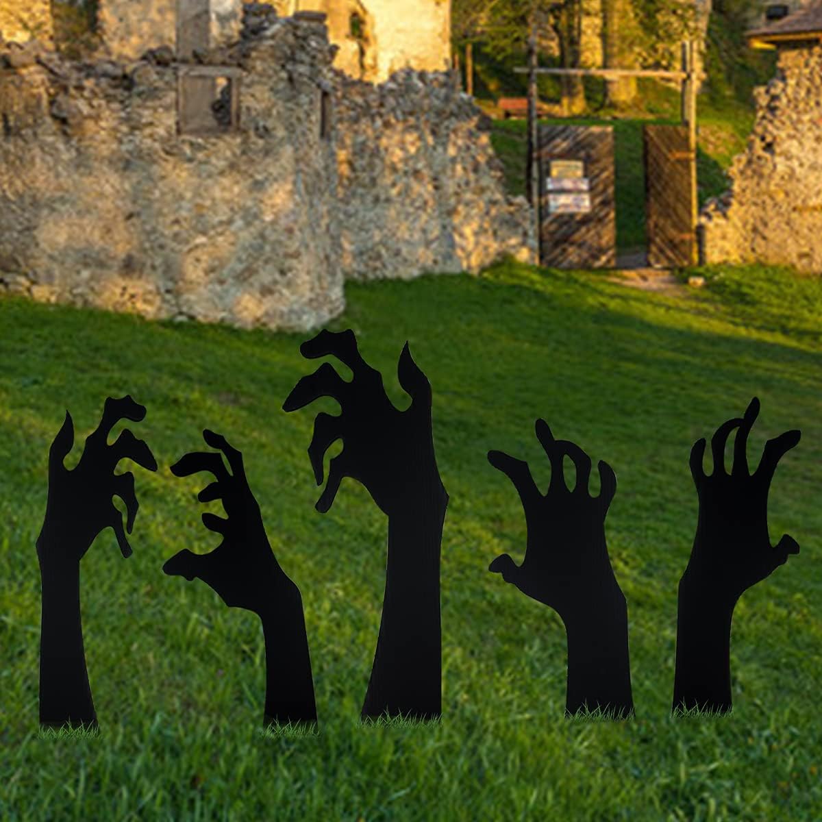Anditoy 5-Piece Black Hand Halloween Yard Sign Set – Black – product detail