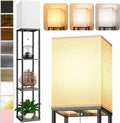 PARTPHONER Shelf Floor Lamp with Three-Color LED Bulb, Black