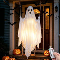 FairyGlim Lighted Halloween Swinging Ghost Decoration – White