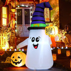 GOOSH 69110 5-Foot Halloween Wizard Ghost & Pumpkin Inflatable – White – product detail