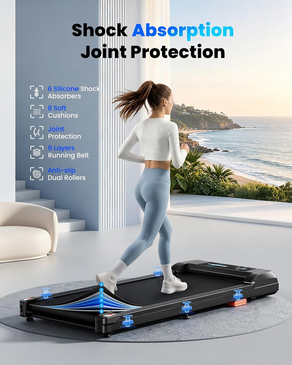 Abonow Under-Desk Walking Treadmill – Black – product detail