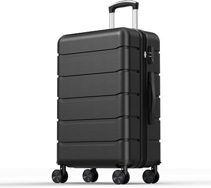 NEWBULIG NV2-2LG-24BK Hardside Suitcase – 24 Inch, Black