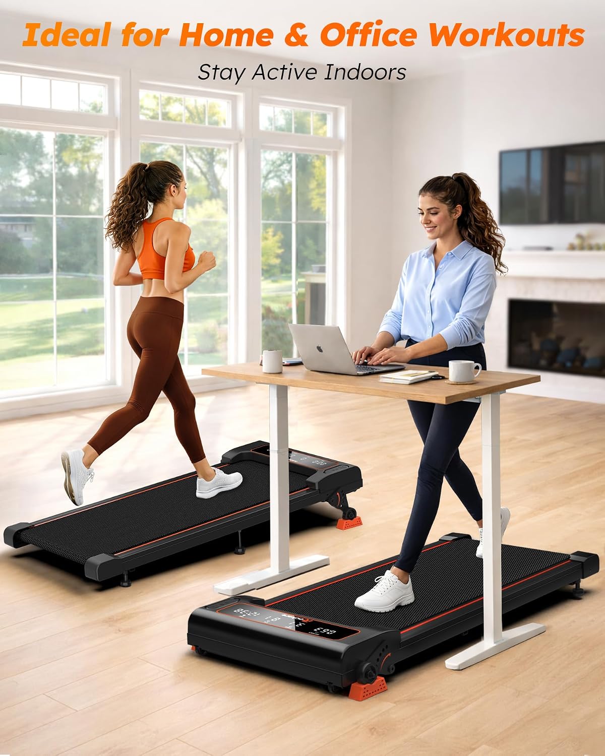 Rockare Under-Desk Walking Treadmill – Black – product detail