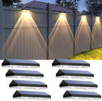 LIANGLOME Solar Fence Lights with Three White Modes, 8-Pack