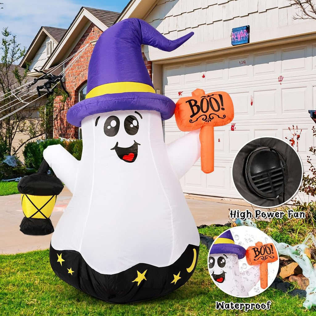 GOOSH DJ-WS-69073 5-Foot Halloween Wizard Ghost Inflatable – 5 Foot Halloween Inflatable White – product detail
