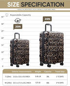 Tolino HW-Wild-20/24in Luggage Set – 2 Sets(20In/24In), Cheetah – Cheetah / 2 Sets(20In/24In) – product detail