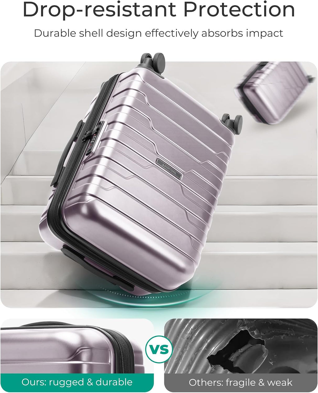 BAGSMART BM06 Carry-On Suitcase – 20 Inch, Rose Purple – Rose Purple / 20 Inch – product detail