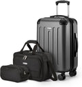 Amazon Basics Hardside Luggage Set – 3-Piece Luggage Set, Black