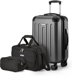 Amazon Basics Hardside Luggage Set – 3-Piece Luggage Set, Black