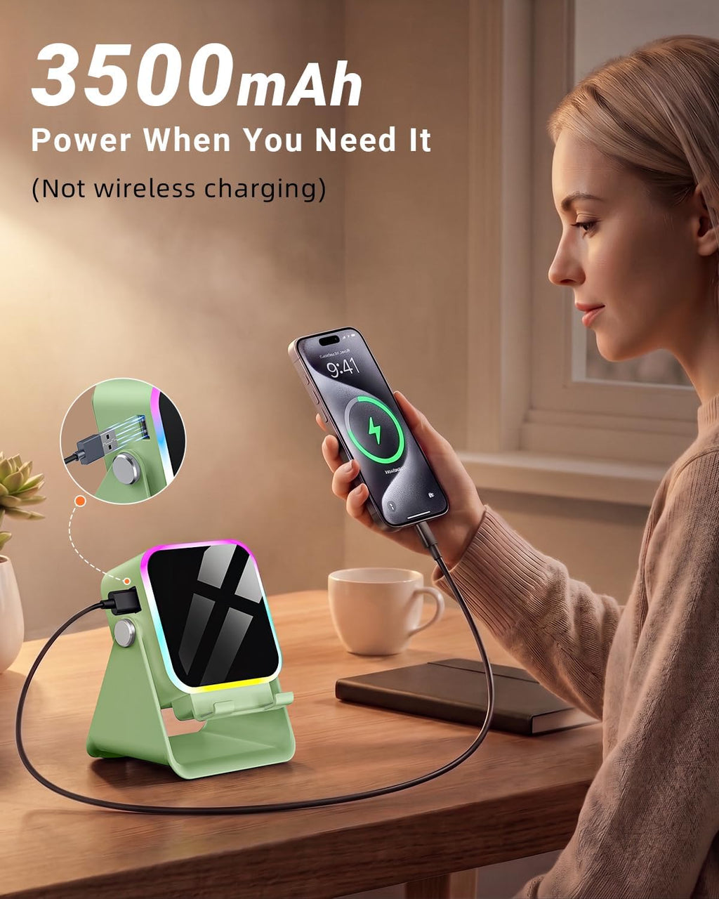 Oresoc Bluetooth and Induction Speaker Phone Stand, Green