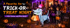 GOOSH 5.5-Foot Halloween Skeleton Dog & Pumpkin Inflatable – White – product detail