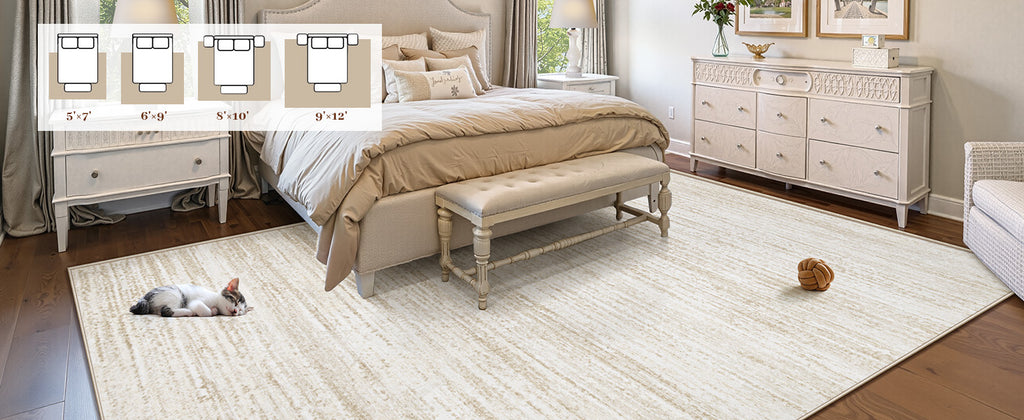 Zomfy Printed Area Rug, Beige, 8 x 10 ft