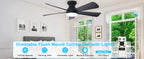 Depuley 42-Inch Ceiling Fan with Dimmable LED Light, Black