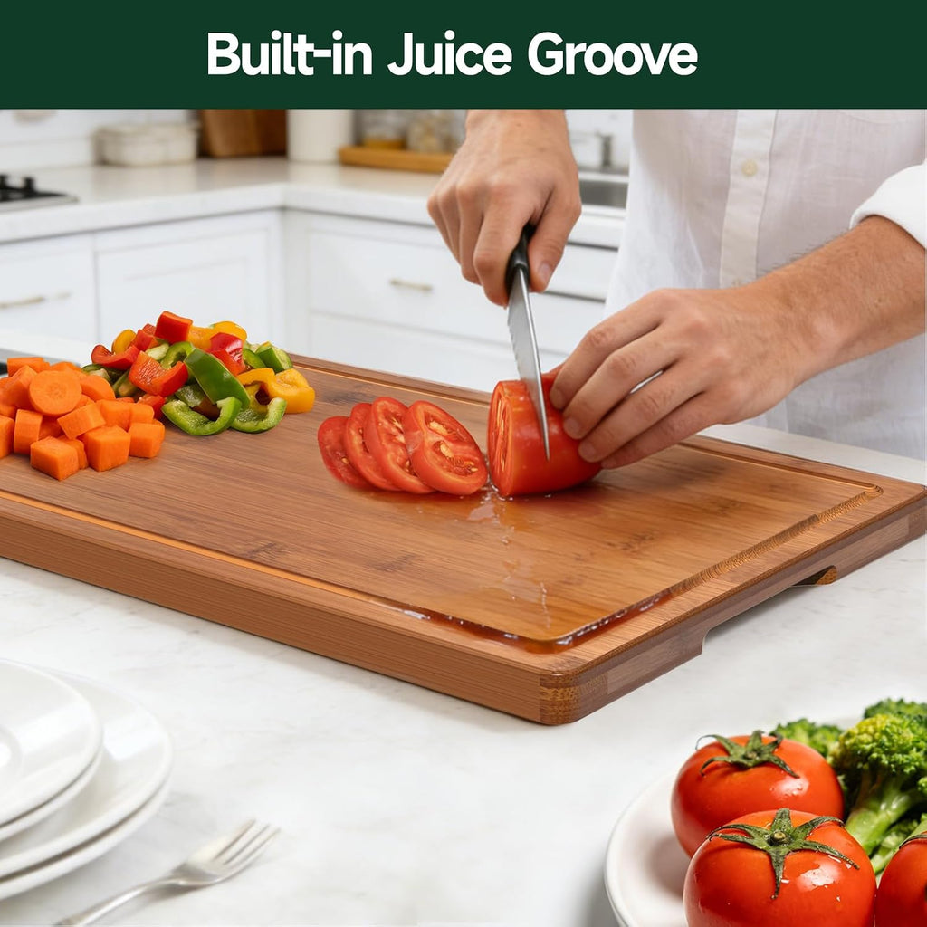 zeawec Carbonized Bamboo Cutting Boards, 3-Piece Set