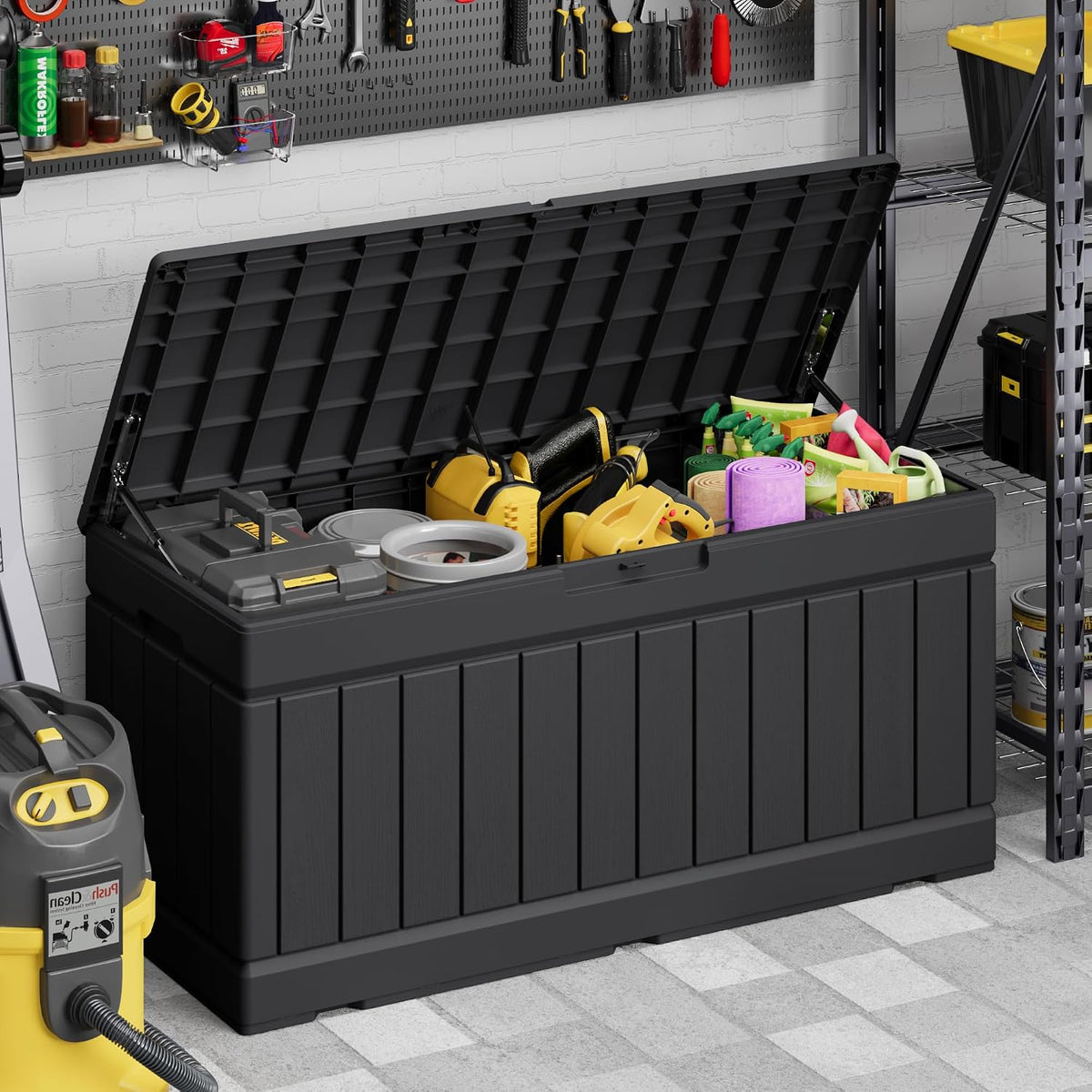 Devoko Resin Deck Storage Box, Black, 78 Gallon
