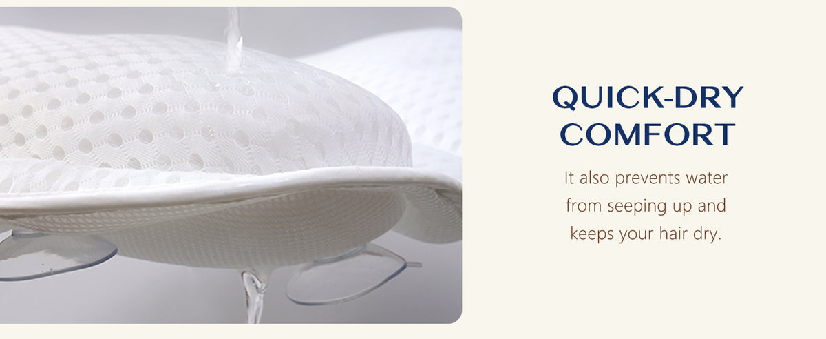 Ozyalo Mesh Bath Pillow with Six Suction Cups, White