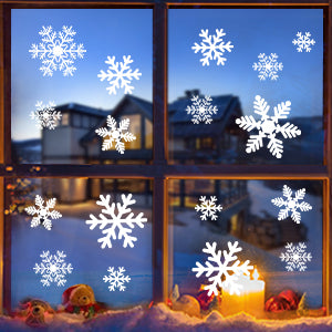 LUDILO White Snowflake Window Clings, 135 Pieces