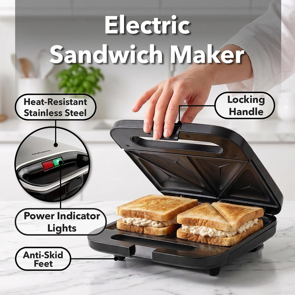 OVENTE GPS401B Electric Sandwich Maker, Black