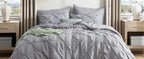 Bedsure Queen Pintuck Bedding Set, 7 Pieces, Grey