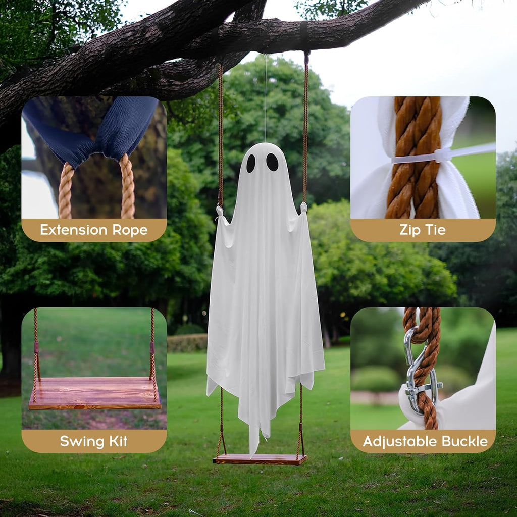 HAPPYCLUB 20260425001 5-Foot Lighted Halloween Swinging Ghost – Swing Ghost – product detail