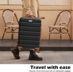 Coolife YD000013 Hardside Luggage Set – 3 Piece Set (20/24/28in), Apricot Black – product detail