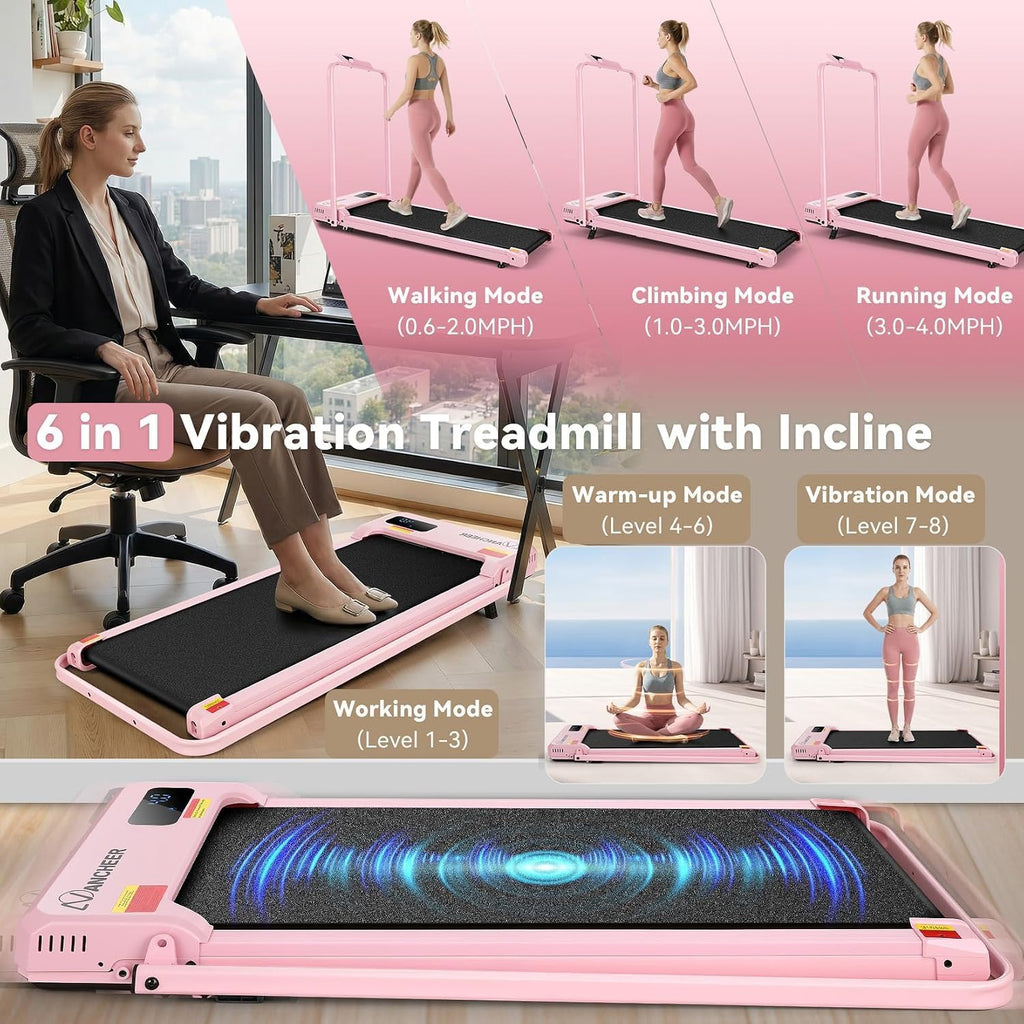 ANCHEER Under-Desk Walking Treadmill – Fashion Pink – product detail