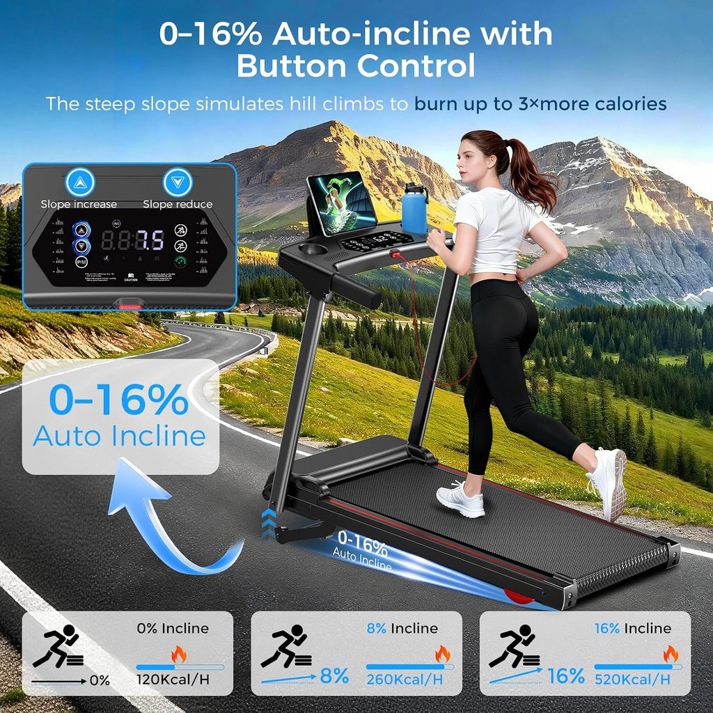 ShineMaos XMS-970NB-Black-Red Walking Treadmill – Black – product detail
