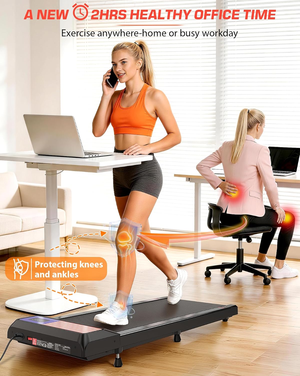 Mokirui Under-Desk Walking Treadmill – BLACK – product detail