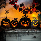 EAMBRITE 806051 4-Pack Lighted Metal Pumpkin Yard Stakes – black – product detail