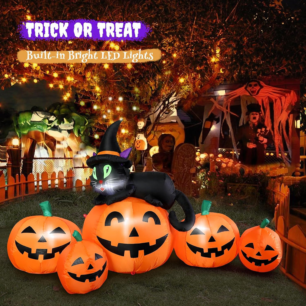 FunFanso HL18115-150 5-Foot Halloween Pumpkin & Black Cat Inflatable – 5FT Pumpkins, Orange, Black – 5FT Pumpkins / Orange, Black – product detail