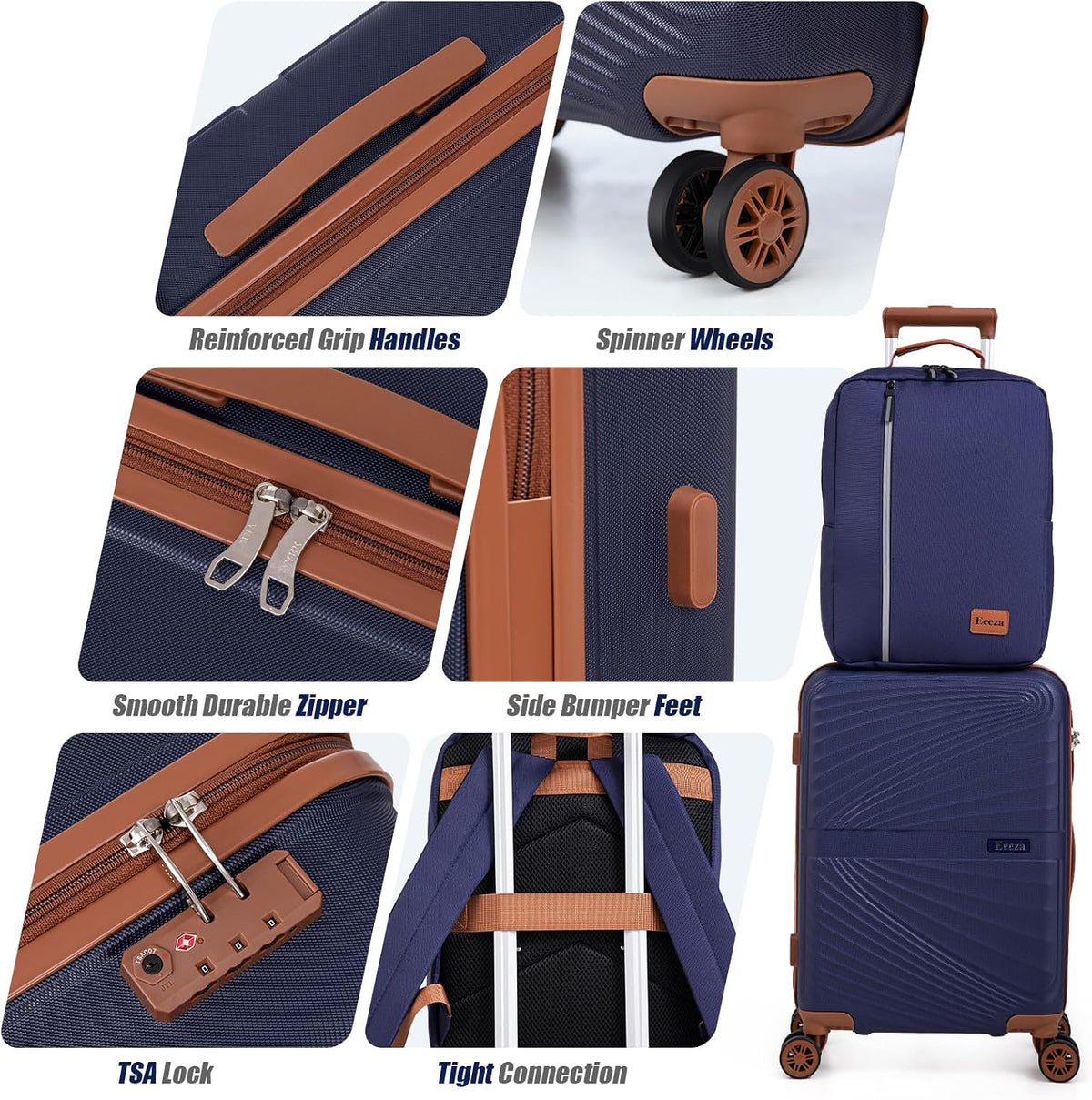 Eeeza S-3 Luggage Set – 3 Piece Sets (20/DB/TB), Purple – product detail